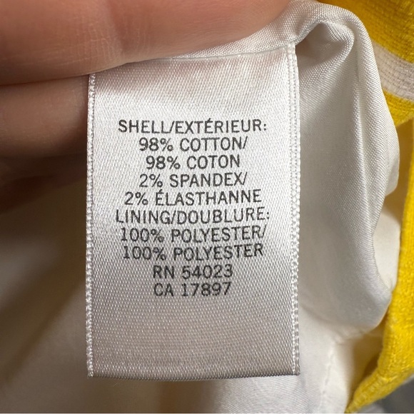 Banana Republic Yellow and White Mini Pencil Skirt Size 8 GUC - Picture 5 of 6